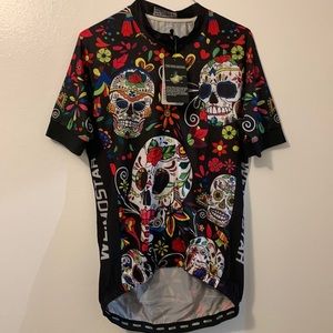 Weimostar cycling Jersey Large NWT skulls